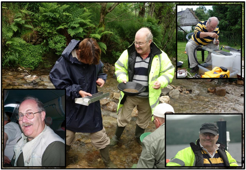 Peter Lewis panning for gold